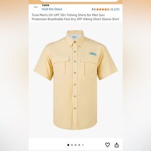 Tuna Men's Casual Yellow Button Down Shirt